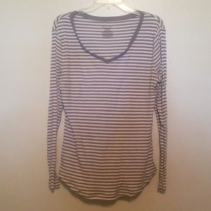 Gray Striped Long Sleeve Shirt